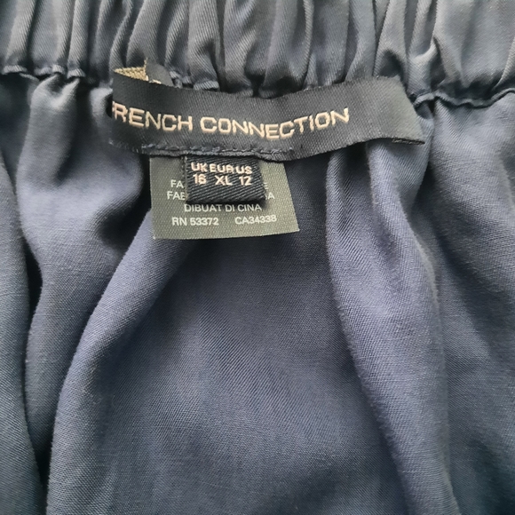 Navy Ruffle Neck Top - Picture 4 of 5